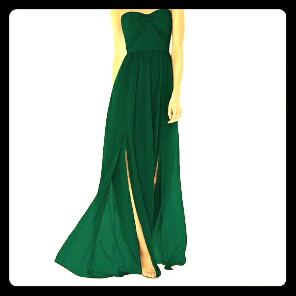 Dessy Social Long Dress - Hunter